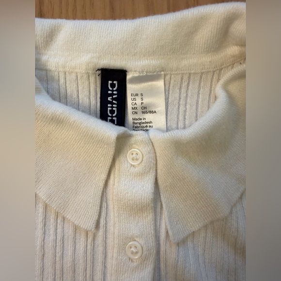 H&M Ecru Ribbed Polo Sweater - Picture 2 of 5